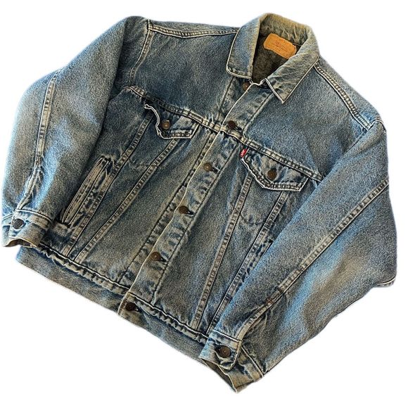 VTG Levis Blanket Lined Denim Jean Jacket Trucker Small 70506-0316 USA Made - Picture 1 of 9